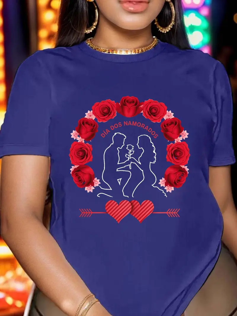 valentine's day print t shirt - Temu valentine's day print t shirt - Temu
